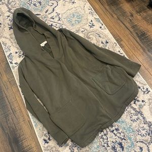 Small LOFT hooded sweatshirt- olive green, GUC